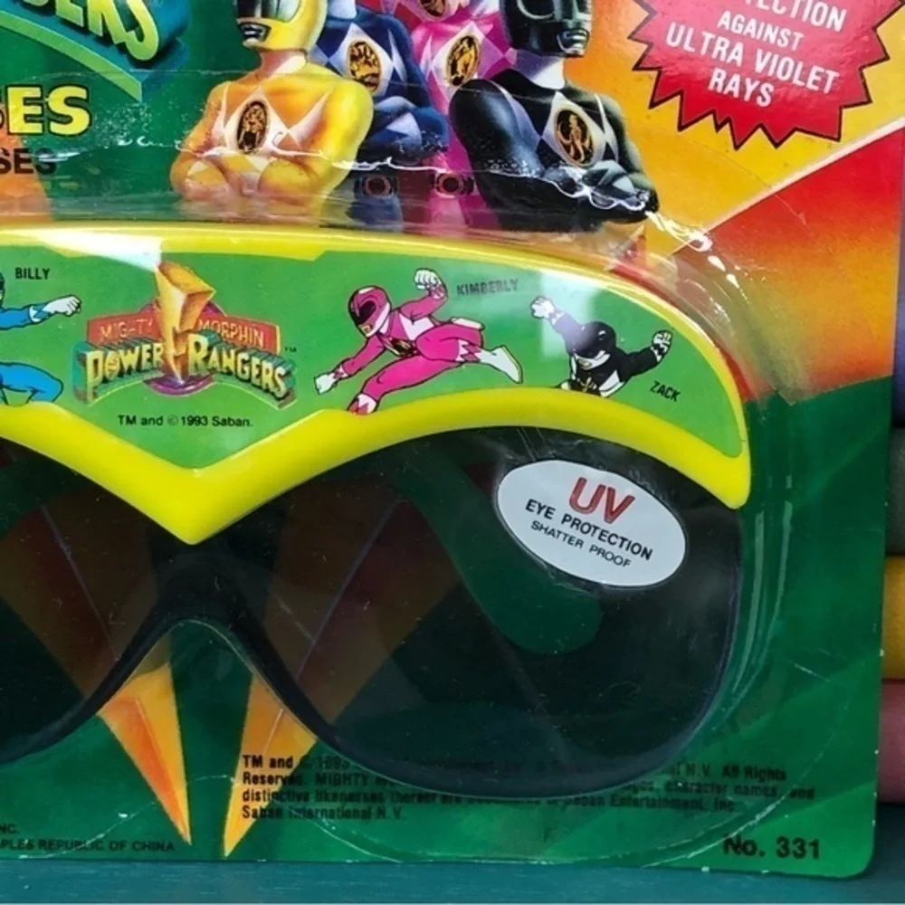 Power Rangers Mighty Morphin Sunglasses UV Protection Plastic Lenses Vintage
